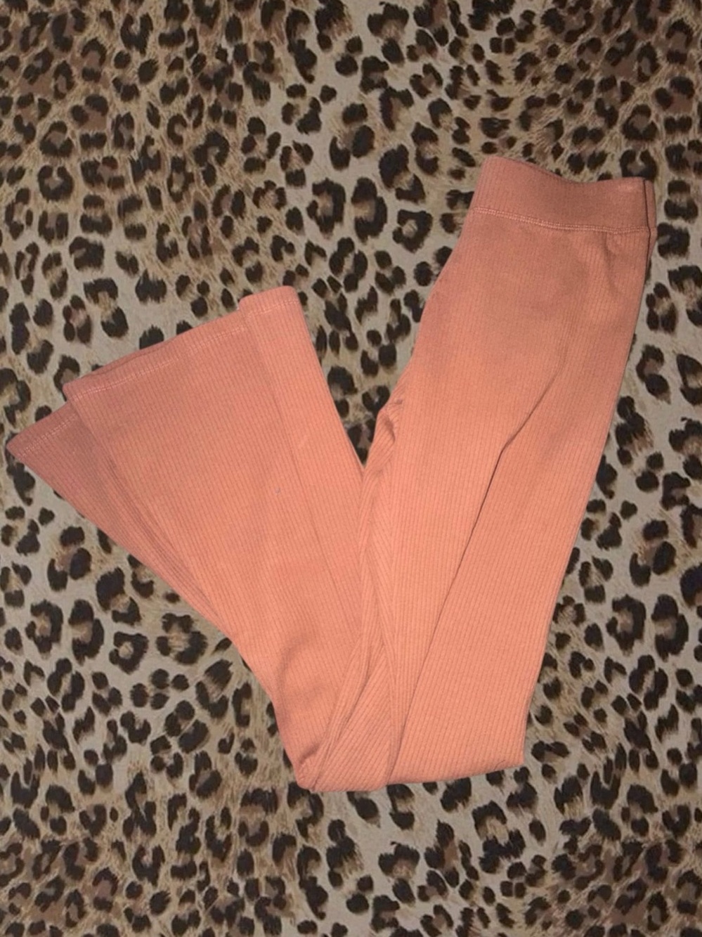 PINK Ribbed flare Leggings